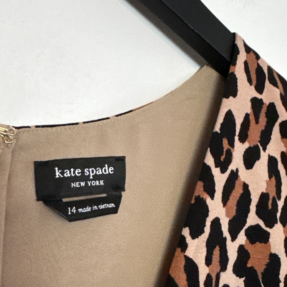 KATE SPADE New York - Spotted Leopard Bow-Knot Sleeveless blouse. 14 - P2P 21" - Picture 5 of 8